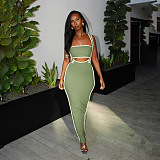 y SUPER WHOLESALE | White Hem Overall Pants and Bandeau Top