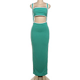 y SUPER WHOLESALE | White Hem Overall Pants and Bandeau Top