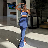 y SUPER WHOLESALE | White Hem Overall Pants and Bandeau Top