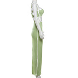 y SUPER WHOLESALE | White Hem Overall Pants and Bandeau Top