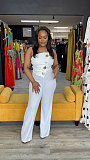 SUPER WHOLESALE | Strapless Jumpsuit Decorated with Big Buttons