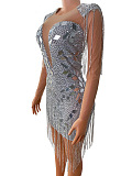 SUPER WHOLESALE | See-through Fringe Party Dress