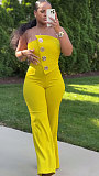 SUPER WHOLESALE | Strapless Jumpsuit Decorated with Big Buttons