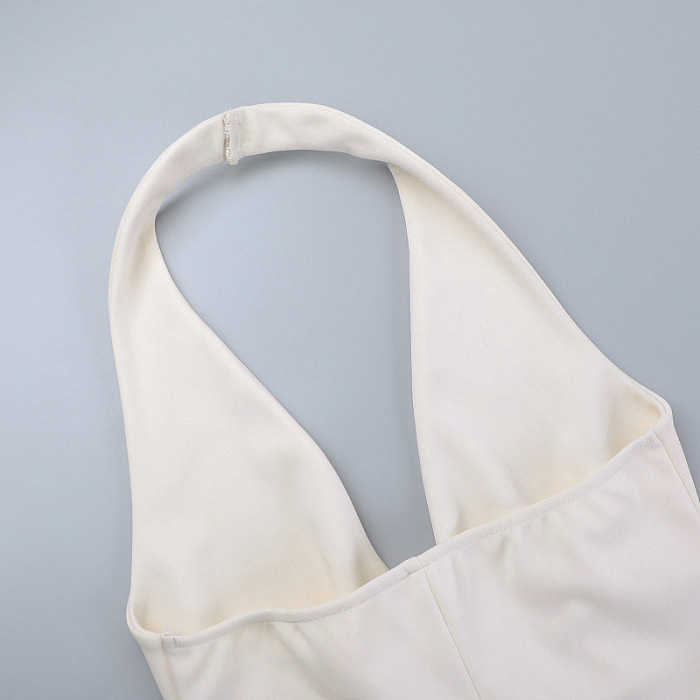 SUPER WHOLESALE | Halter Plunging Neck Dress