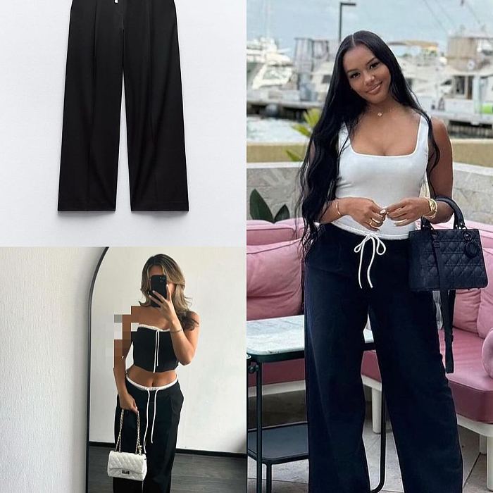 SUPER WHOLESALE | Straight Down Loose Self-tied Pants