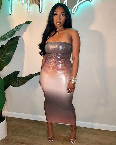 SUPER WHOLESALE | Bodycon Strapless Long Dress