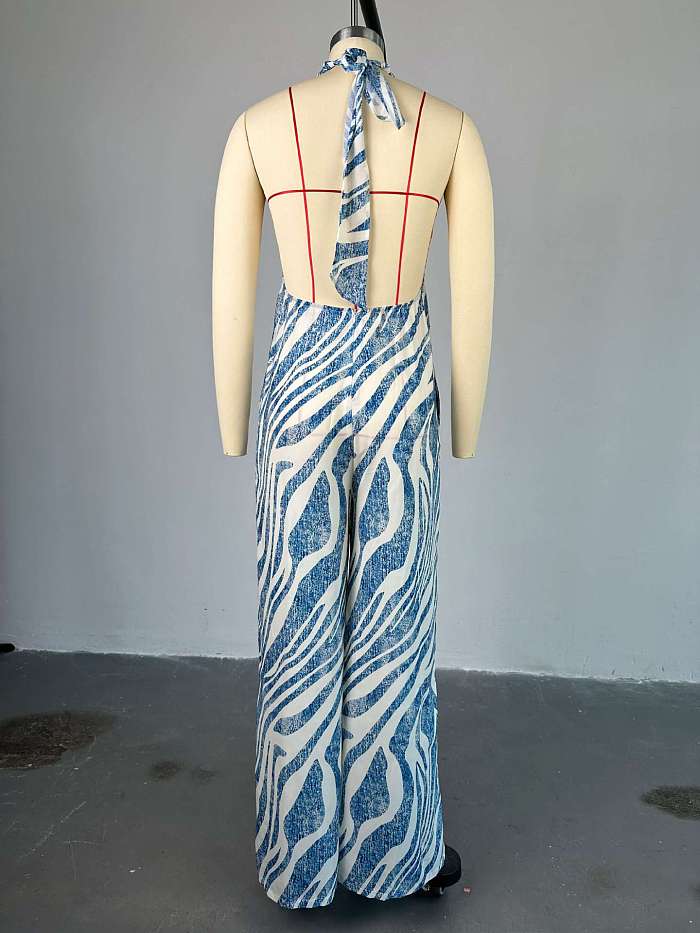 SUPER WHOLESALE | Stripes  Halter Jumpsuit