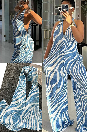 SUPER WHOLESALE | Stripes  Halter Jumpsuit