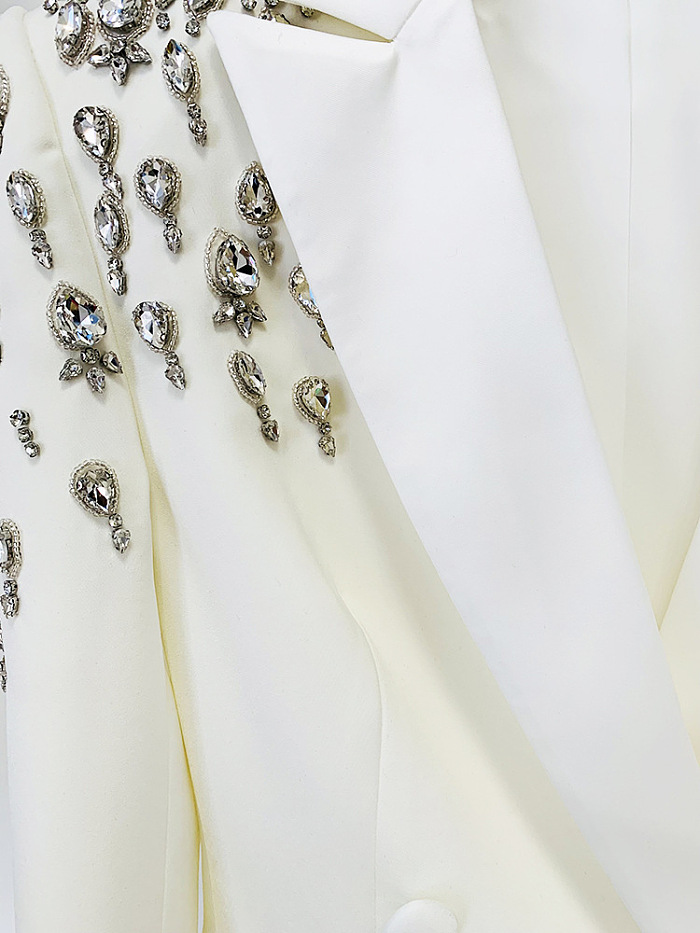 SUPER WHOLESALE |  Blazer Top Decorated with Diamonds