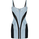 SUPER WHOLESALE | Denim Patchwork Tanks Dress