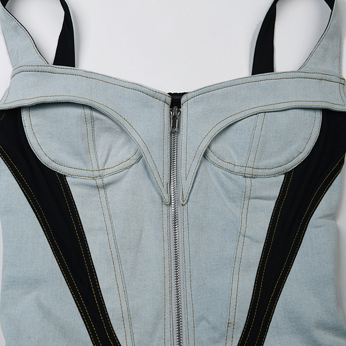 SUPER WHOLESALE | Denim Patchwork Tanks Dress