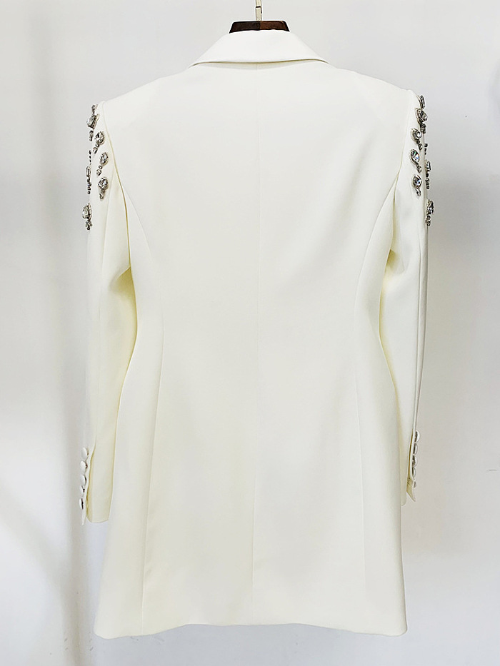 SUPER WHOLESALE |  Blazer Top Decorated with Diamonds