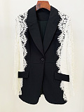 SUPER WHOLESALE |  Lace Embroidered Blazer Top