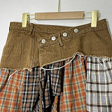 SUPER WHOLESALE |  Patchwork Plaid Skirt