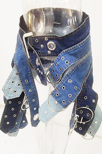 SUPER WHOLESALE | Denim Buckles Skirt