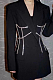 SUPER WHOLESALE |  Blazer Top Decorated with Rhinstones in Black