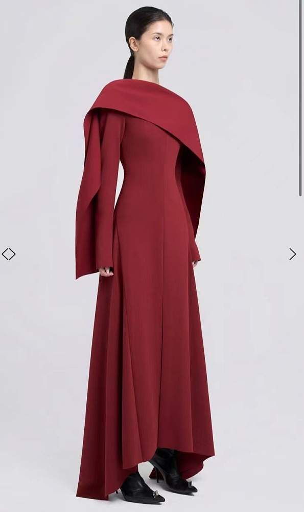 SUPER WHOLESALE |  Shawl Long Dree in WIne Red