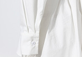 SUPER WHOLESALE |  Ruffle Waist Oversize Shirt Top