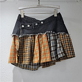 SUPER WHOLESALE |  Patchwork Plaid Skirt