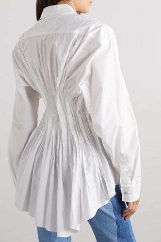 SUPER WHOLESALE |  Ruffle Waist Oversize Shirt Top