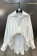 SUPER WHOLESALE |  Long Cuffs Crop Shirt Top in White