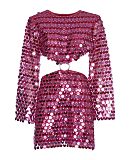 SUPER WHOLESALE |  Round Sequins Skirt Set with Crop Top