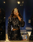 SUPER WHOLESALE |  Round Sequins Skirt Set with Crop Top