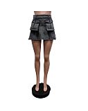 SUPER WHOLESALE | Pleated Denim Skirt