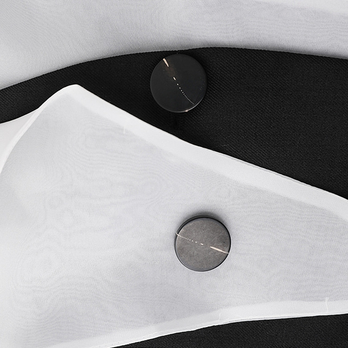SUPER WHOLESALE | Layered Blazer Top with White& Black Tones