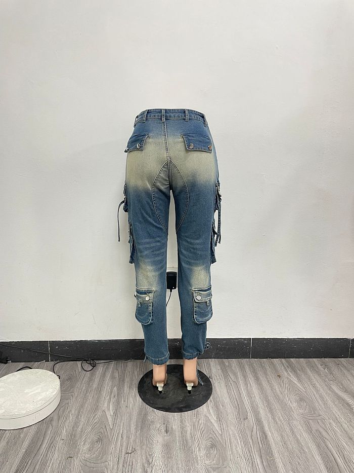 SUPER WHOLESALE | Low Waist Cargo Jeans