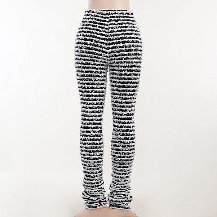 SUPER WHOLESALE | Two Tone Stripes Teddy Pants