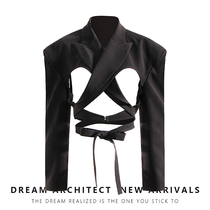SUPER WHOLESALE | Hollow-out Crop Blazer