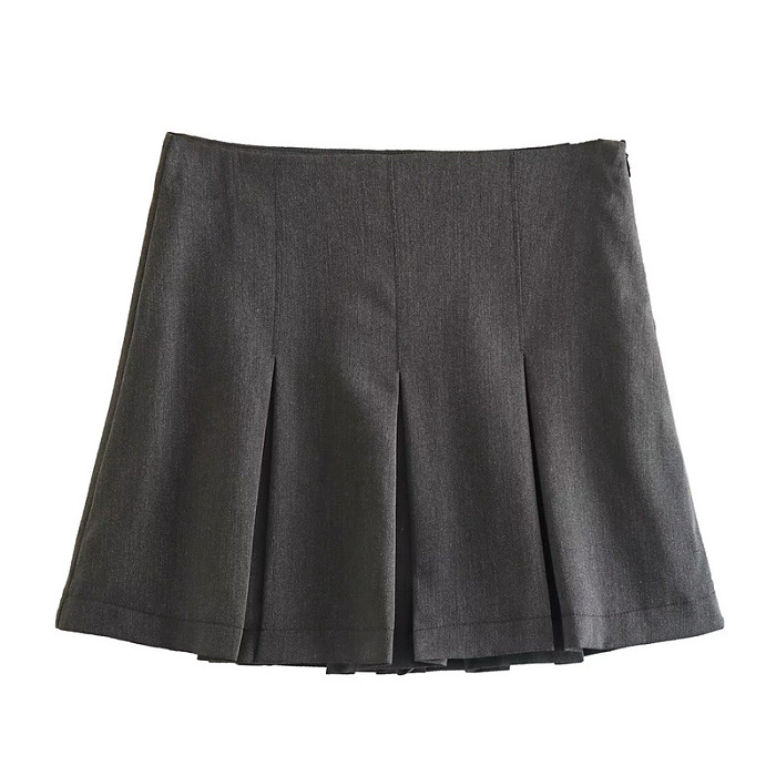 SUPER WHOLESALE | Pleated Mini Skirt in Grey