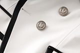SUPER WHOLESALE | Pu Patchwork Blazer in White& Black Tones