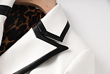 SUPER WHOLESALE | Pu Patchwork Blazer in White& Black Tones
