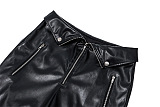 SUPER WHOLESALE | Turtle Down Waist Pu Material Pants