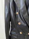SUPER WHOLESALE | Pu Material Blazer Collar Dress with Back Zipper