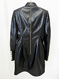 SUPER WHOLESALE | Pu Material Blazer Collar Dress with Back Zipper