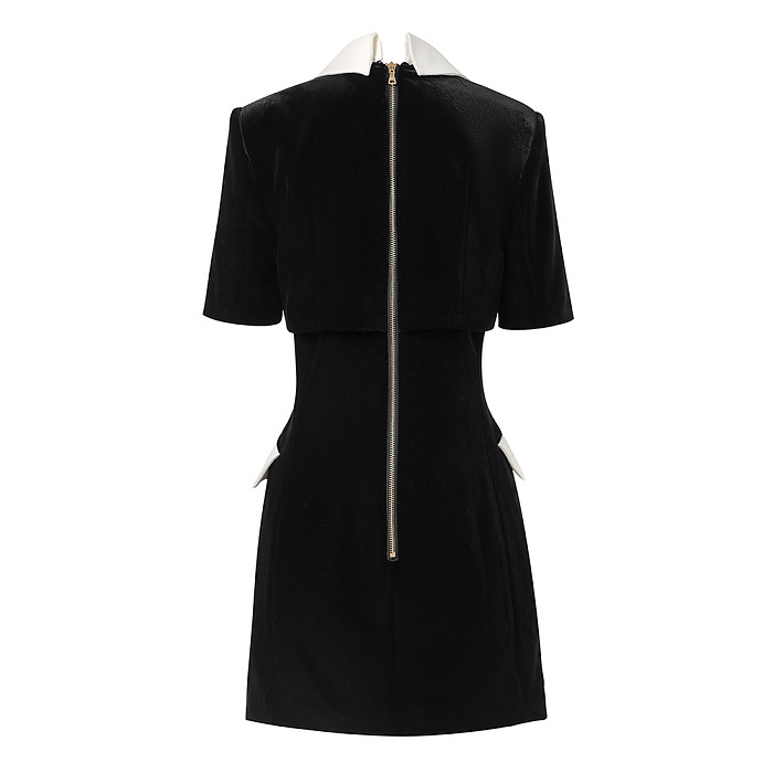 SUPER WHOLESALE | Big Collar V Neck Mini Dress