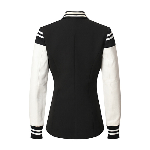 SUPER WHOLESALE | Patchwork Stripes Blazer in Two Tones