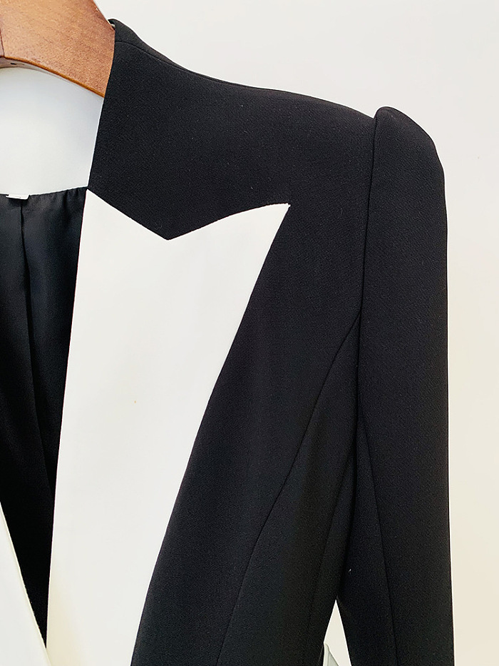 SUPER WHOLESALE | Two Tones Crop Blazer Top