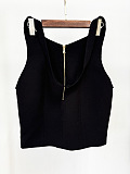 SUPER WHOLESALE  Gold Button Back Zipper Overall with White Shirt