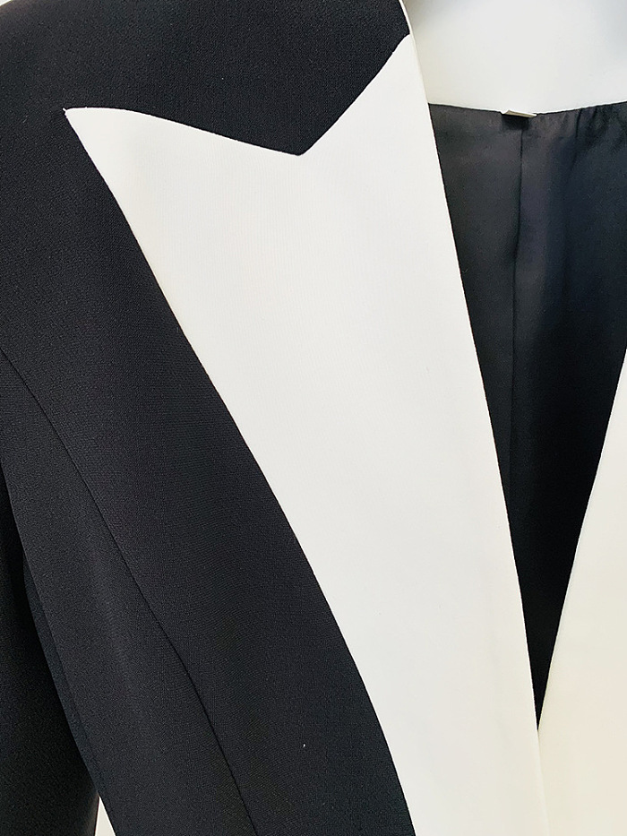 SUPER WHOLESALE | Two Tones Crop Blazer Top