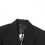 SUPER WHOLESALE | Open Back String Blazer Top