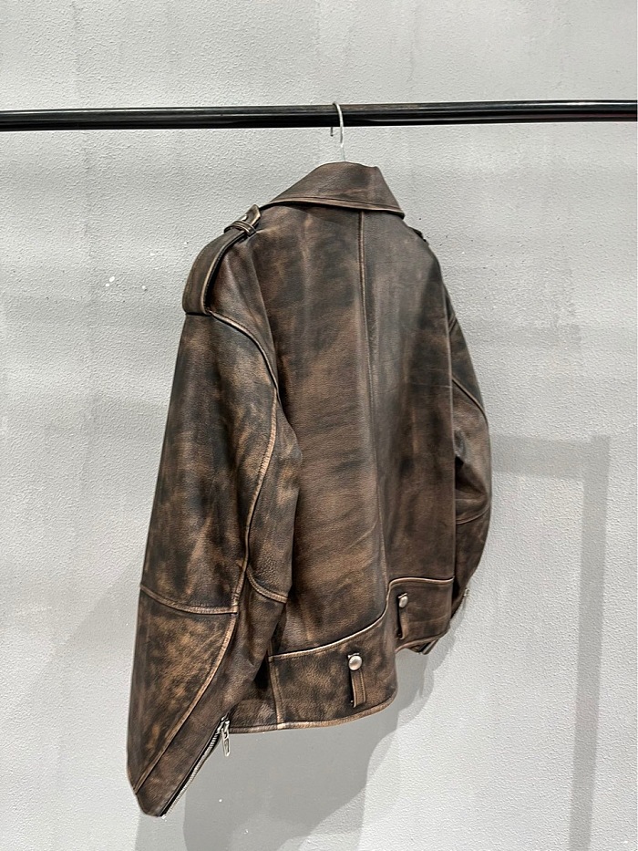 SUPER WHOLESALE |Oversize Leather Jacket Top
