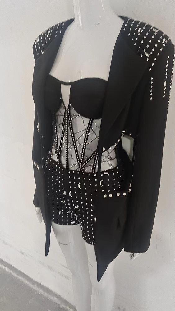 SUPER WHOLESALE | Sequins See-through Blazer Set