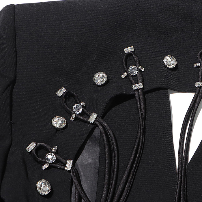 SUPER WHOLESALE | Open Back String Blazer Top
