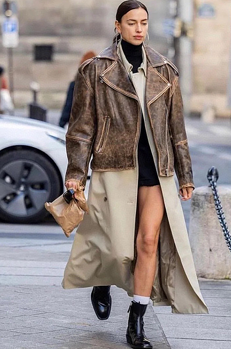 SUPER WHOLESALE |Oversize Leather Jacket Top
