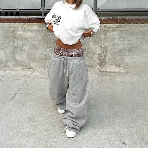 SUPER WHOLESALE | Patchwork Loose Jogger's Pants