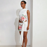 SUPER WHOLESALE | Rose Printed Skirt Set